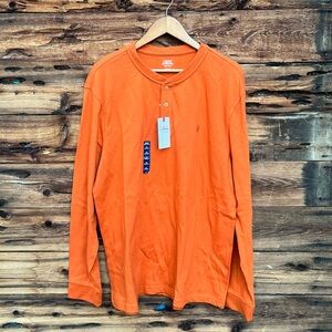 IZOD SALTWATER | NWT Men's Orange Long Sleeve Shirt XL